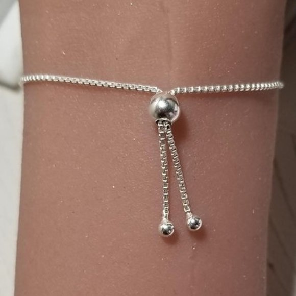 Swarovski Pear Bracelet- Set with a Sterling Silver Slider Chain - Picture 4 of 4